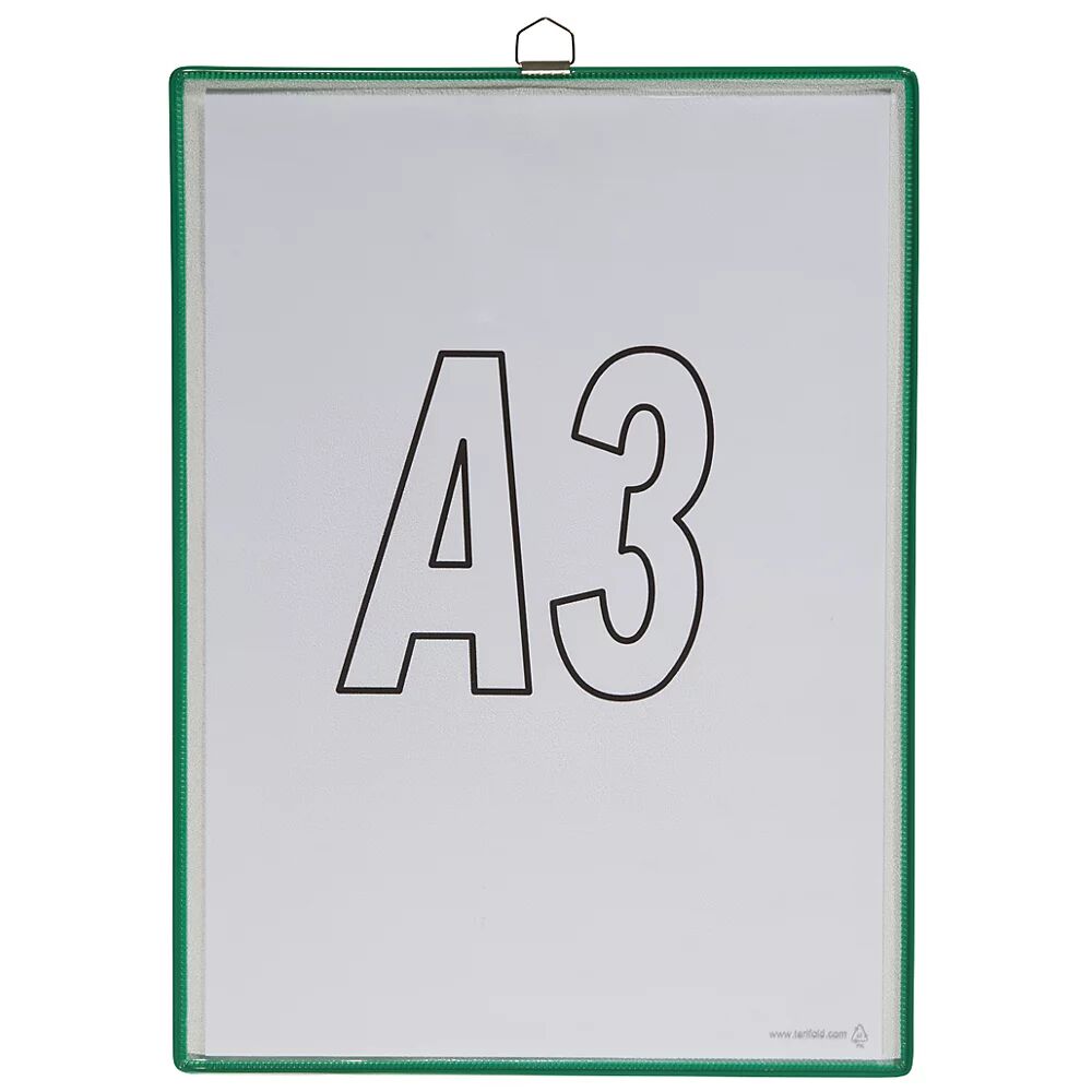 Tarifold Bolsa transparente colgante, para formato DIN A3, verde, UE 10 unidades