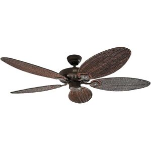 kaiserkraft Ventilador de techo CLASSIC ROYAL, Ø del aspa 1320 mm, ovalada, mimbre antiguo / marrón antiguo / bronce