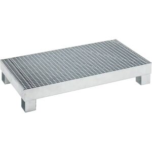 eurokraft basic Cubeta colectora para 60 l, L x A x H 800 x 1300 x 205 mm, con homologación, galvanizado al horno, con rejilla