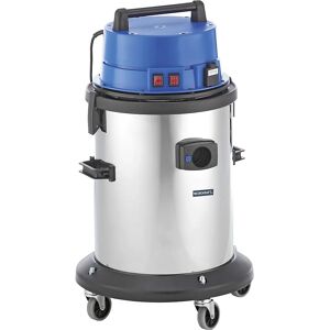 eurokraft pro Aspiradora en húmedo y en seco para talleres, recipiente de acero inoxidable de 50 l, 2400 W, con caja de enchufe