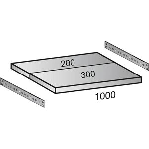 kaiserkraft Balda para estantería ensamblable CLEANA, anchura de balda 1000 mm, profundidad 500 mm