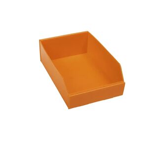 kaiserkraft Caja de plástico para estanterías, plegable, LxAxH 300x200x100 mm, naranja, UE 25 unidades