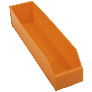 kaiserkraft Caja de plástico para estanterías, plegable, LxAxH 450x100x100 mm, naranja, UE 25 unidades