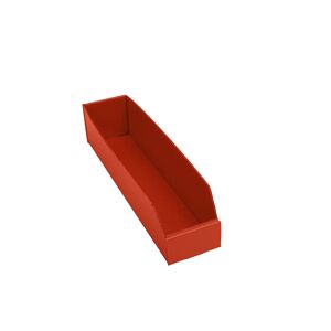 kaiserkraft Caja de plástico para estanterías, plegable, LxAxH 450x100x100 mm, rojo, UE 25 unidades