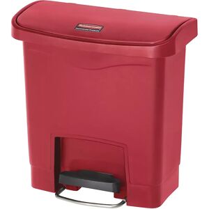 Rubbermaid Colector de residuos con pedal SLIM JIM®, capacidad 15 l, A x H x P 230 x 399 x 377 mm, rojo