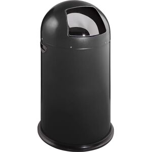 VAR Cubo de basura con trampilla, capacidad 40 l, altura 740 mm, negro intenso