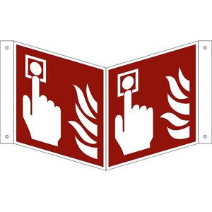 kaiserkraft Señal de protección contra incendios, detector de incendios, UE 10 unid., plástico, letrero saliente, 150 x 150 mm