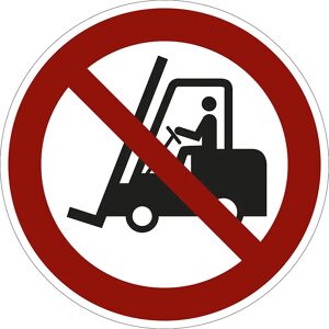 kaiserkraft Señal de prohibición, prohibido para vehículos de transporte sobre el suelo, UE 10 unid., lámina, Ø 100 mm