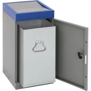 kaiserkraft Recipiente con puerta batiente para separar materiales, suelto, capacidad 30 l, tapa de color azul