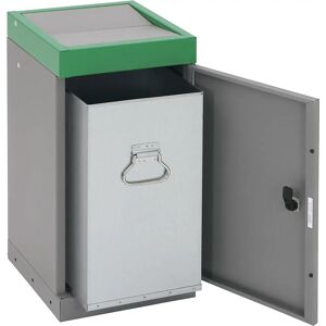 kaiserkraft Recipiente con puerta batiente para separar materiales, suelto, capacidad 30 l, tapa de color verde