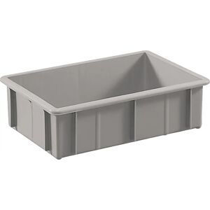 mauser Caja apilable de polietileno con nervaduras de refuerzo exteriores, capacidad 16 l, gris, a partir de 10 unidades