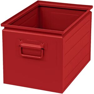 kaiserkraft Caja apilable de chapa de acero, capacidad aprox. 35 l, rojo vivo RAL 3000