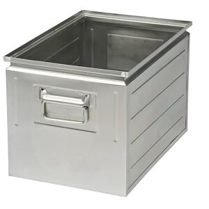 kaiserkraft Caja apilable de chapa de acero, capacidad aprox. 35 l, galvanizada