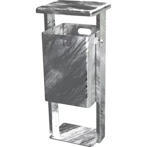 kaiserkraft Recipiente rectangular de residuos fijo para exteriores, galvanizado al horno, para atornillar, capacidad 40 l