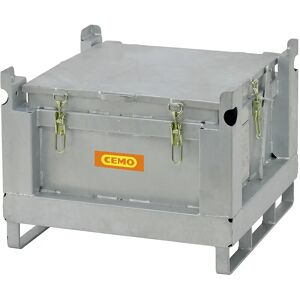 CEMO Recipiente de acero para recogida y transporte de baterías, capacidad 120 l, homologación UN, L x A x H 715 x 715 x 580 mm