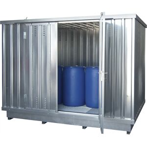 LaCont Contenedor almacén para sustancias contaminantes del agua, H x A x P exteriores 2385 x 3075 x 2075 mm, galvanizado