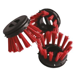 kaiserkraft Cepillo redondo para esteras de anillos de goma, plástico, UE 10 unid., negro y rojo