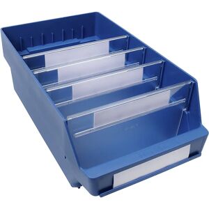 STEMO Caja para estanterías de polipropileno a prueba de golpes, azul, L x A x H 400 x 240 x 150 mm, UE 10 unidades