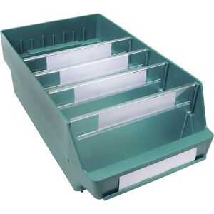 STEMO Caja para estanterías de polipropileno a prueba de golpes, verde, L x A x H 400 x 240 x 150 mm, UE 10 unidades