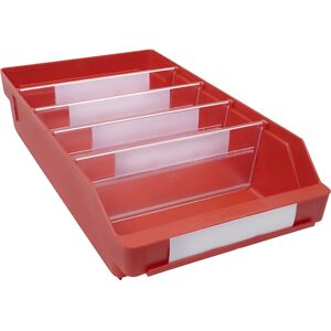 STEMO Caja para estanterías de polipropileno a prueba de golpes, rojo, L x A x H 400 x 240 x 95 mm, UE 15 unidades