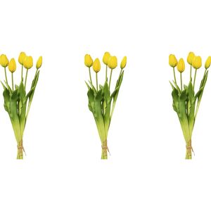 kaiserkraft Manojo de tulipanes, real touch, manojo de 5, altura 450 mm, UE 3 unid., amarillo