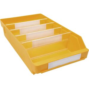 STEMO Caja para estanterías de polipropileno a prueba de golpes, amarillo, LxAxH 400 x 240 x 95 mm, UE 15 unidades