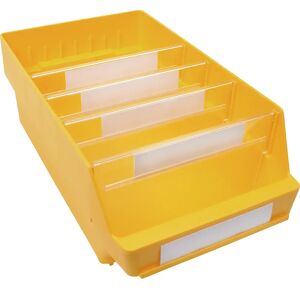 STEMO Caja para estanterías de polipropileno a prueba de golpes, amarillo, LxAxH 400 x 240 x 150 mm, UE 10 unidades