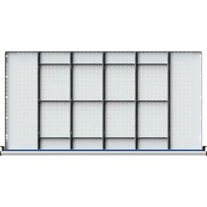 ANKE Separadores de cajones, para altura de 60 mm, para anchura de 1200 mm, 5 paredes separadoras, 15 paredes encajables