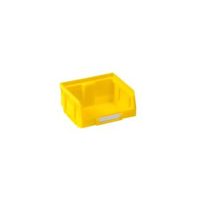 kaiserkraft Caja visualizable de polietileno, L x A x H 88 x 105 x 54 mm, amarillo, UE 50 unid.