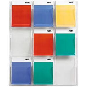 helit Expositor mural, n° x formato de compartimentos 9 x DIN A4, H x A x P 937 x 762 x 51 mm