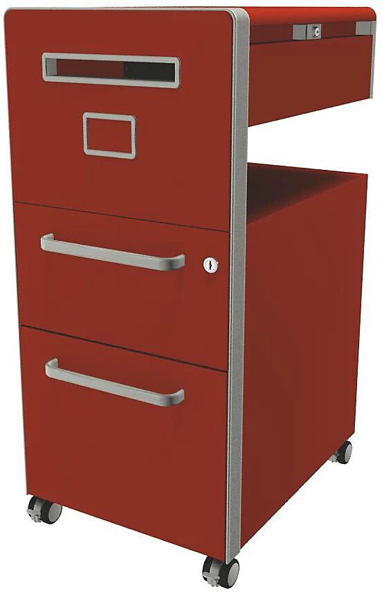 BISLEY Mueble auxiliar Bite™, con 1 tablón para chinchetas, apertura a la izquierda, con 1 cajón universal y 1 cajón para archivadores colgantes, sevilla