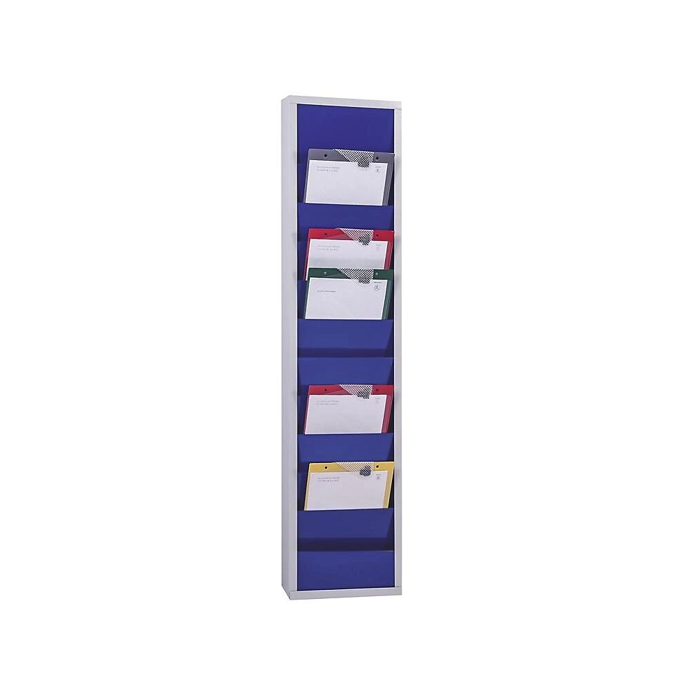 EICHNER Panel de planificación, con 10 carriles, de una hilera, H x A x P 1280 x 315 x 74 mm, azul