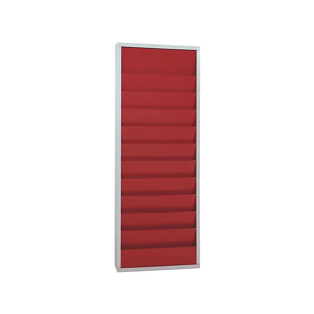 EICHNER Panel de planificación, con 10 carriles, de dos hileras, H x A x P 1280 x 554 x 74 mm, rojo