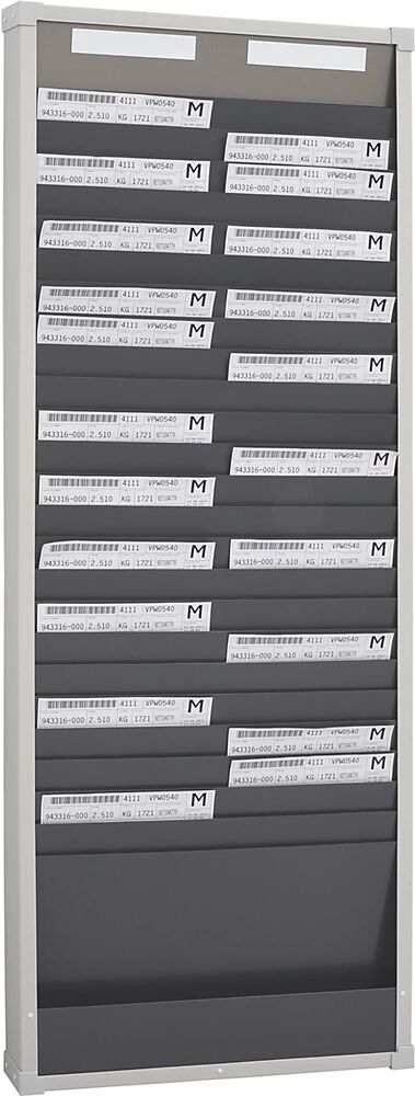 EICHNER Panel modular clasificador para documentos, 25 compartimentos, altura 1350 mm, con 2 hileras