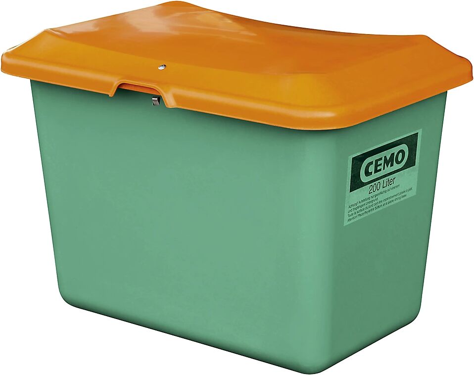 CEMO Recipiente para graneles de PFV, capacidad 200 l, sin abertura de extracción, recipiente verde