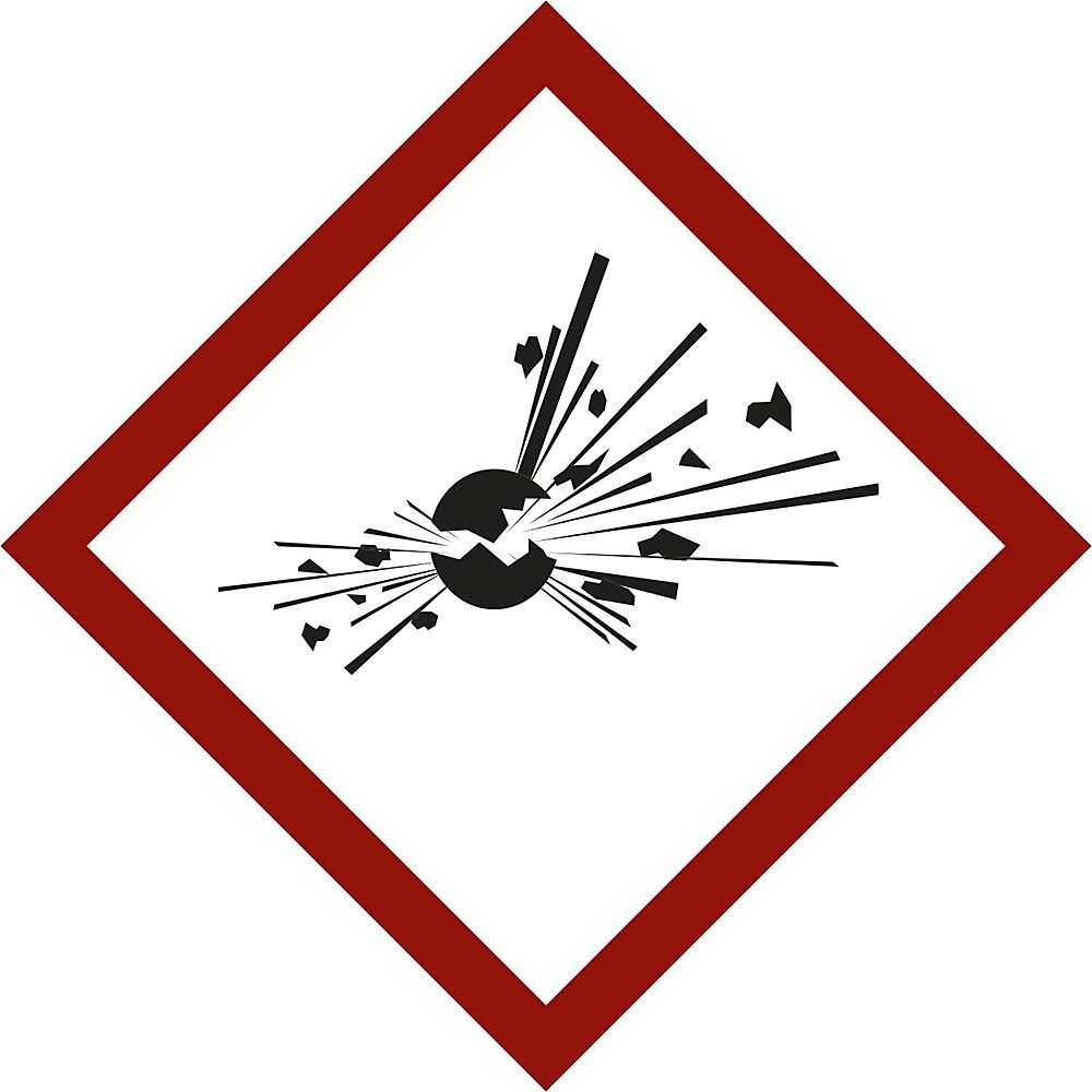 kaiserkraft Etiquetas para sustancias peligrosas, bomba explosiva, UE 10 unid., lámina, 105 x 105 mm