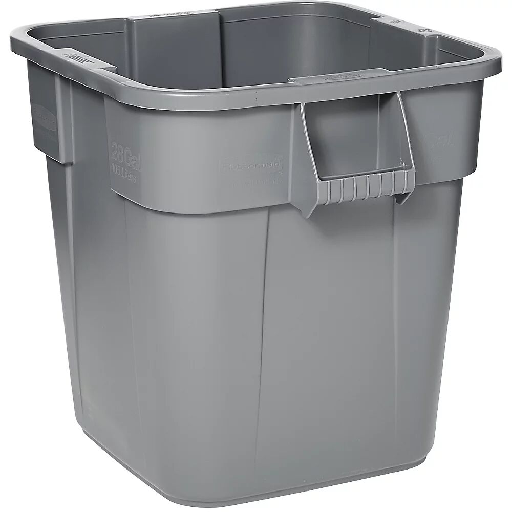 Rubbermaid Contenedor multiusos BRUTE®, cuadrado, capacidad 106 l, L x A x H 550 x 550 x 580 mm, gris