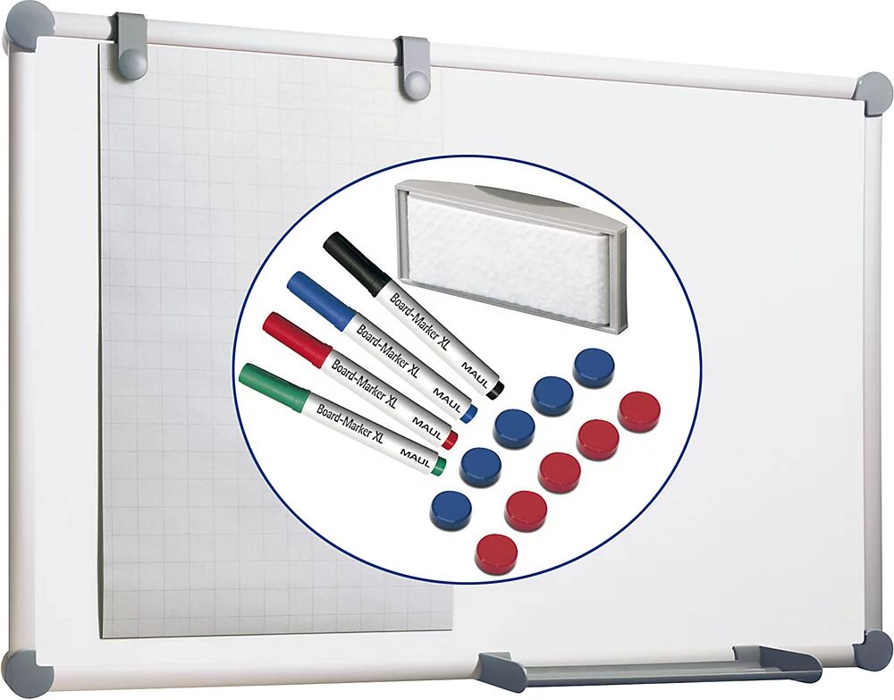 MAUL Panel rotulable, juego completo: chapa de acero revestida, A x H 1200 x 900 mm