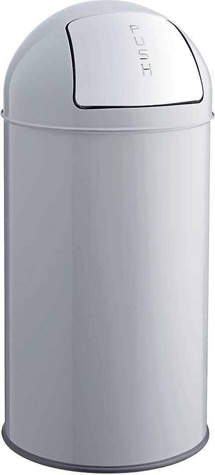 helit Recipiente para residuos de acero con trampilla, capacidad 50 l, H x Ø 745 x 360 mm, gris medio