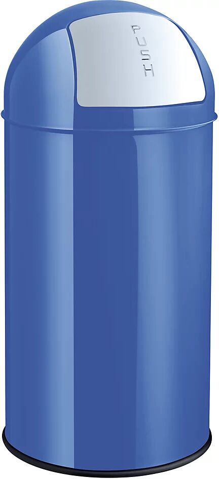 helit Recipiente para residuos de acero con trampilla, capacidad 30 l, H x Ø 650 x 300 mm, azul