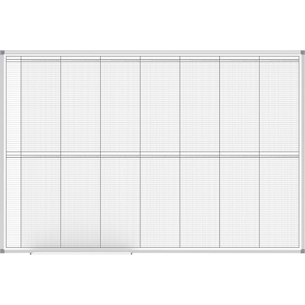 MAUL Panel de planificación, planificador anual, vista de 2 x 6 meses, anchura 1500 mm