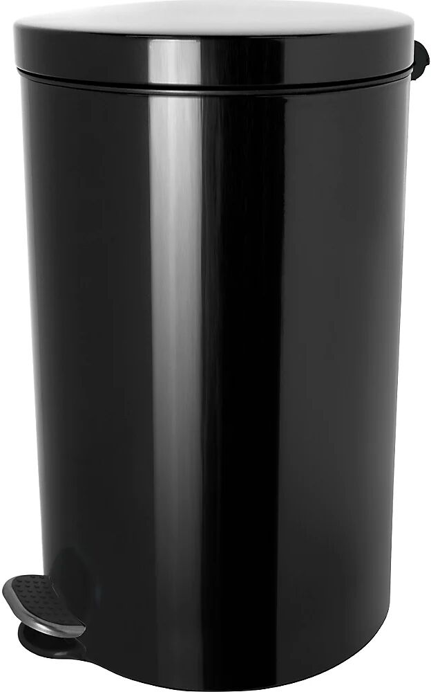 helit Colector de residuos con pedal, con iones de plata, capacidad 20 l, H x Ø 450 x 300 mm, negro