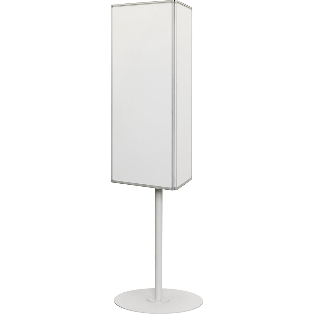 kaiserkraft Columna informativa, giro 360°, H x A x P 2031 x 687 x 600 mm, pizarra blanca por 3 lados