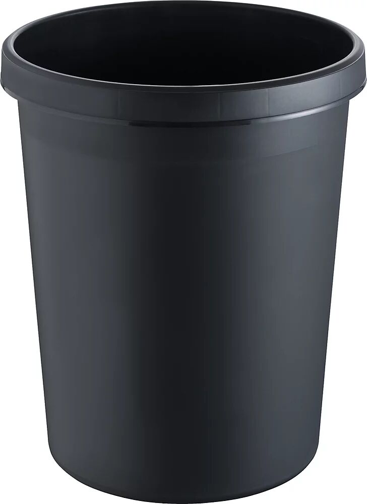 helit Papelera de plástico, capacidad 45 l, UE 2 unid., H x Ø 480 x 390 mm, negro