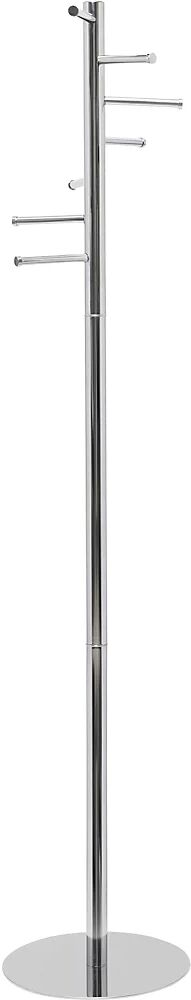 MAUL Perchero calima, altura 1770 mm, Ø de la columna 40 mm, 7 ganchos, Ø del pie 350 mm, plata clara