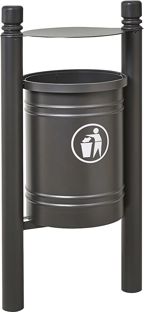 PROCITY Recipiente de residuos SANTIAGO CITY, capacidad 40 l, con cubo interior, gris