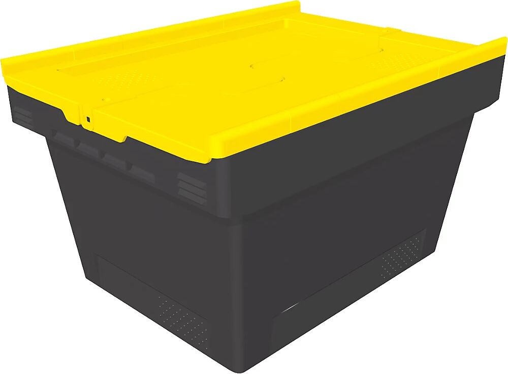 BITO Recipiente reutilizable MB Eco, L x A x H 410 x 300 x 240 mm, negro / amarillo