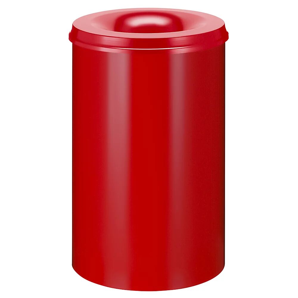kaiserkraft Papelera de seguridad, acero, autoextinguible, capacidad 110 l, H x Ø 720 x 470 mm, cuerpo en rojo / tapa extintora en rojo