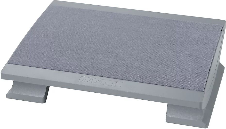 MAUL Reposapiés, ergonómico, superficie de apoyo A x P 450 x 390 mm, con revestimiento de alfombra, gris