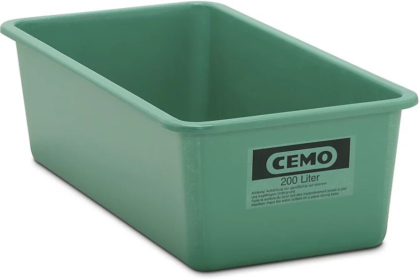 CEMO Recipiente grande de PFV, capacidad 200 l, L x A x H 1218 x 620 x 358 mm, verde